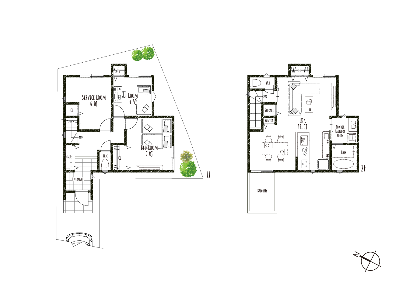 下新庄4丁目建売間取図
