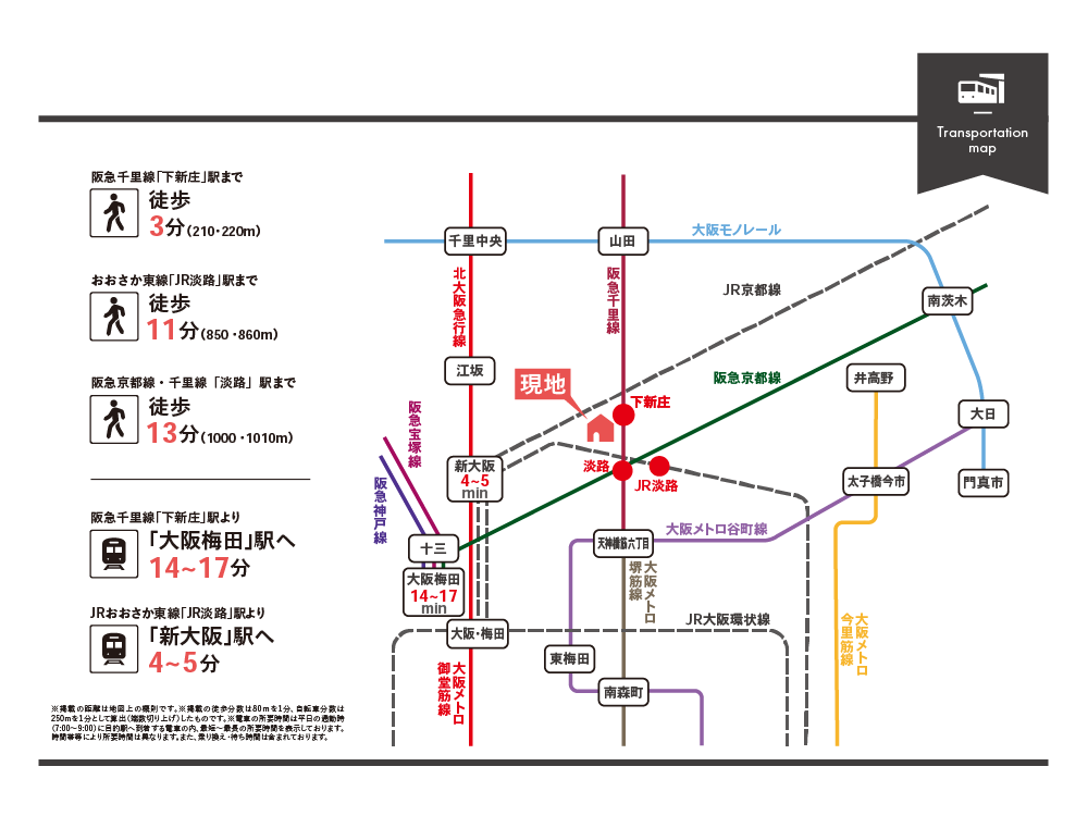下新庄4丁目アクセス図